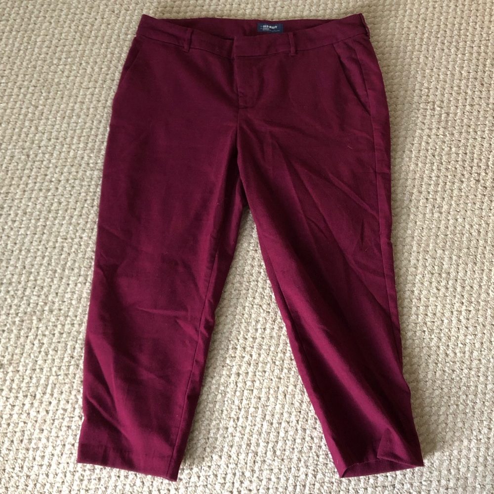 Old Navy Burgundy Harper Mid-Rise Pants